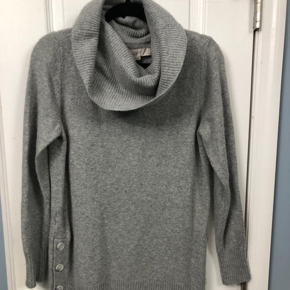 LOFT cowlneck sweater with side buttons.  used.  very comfy and warm.